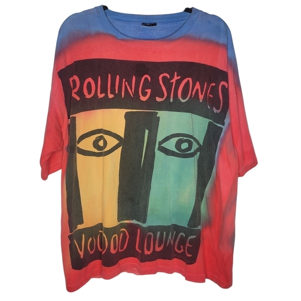 Vintage 90s Rolling Stones Voodoo Lounge 1994 Double Sided AOP Tour Shirt Sz XL